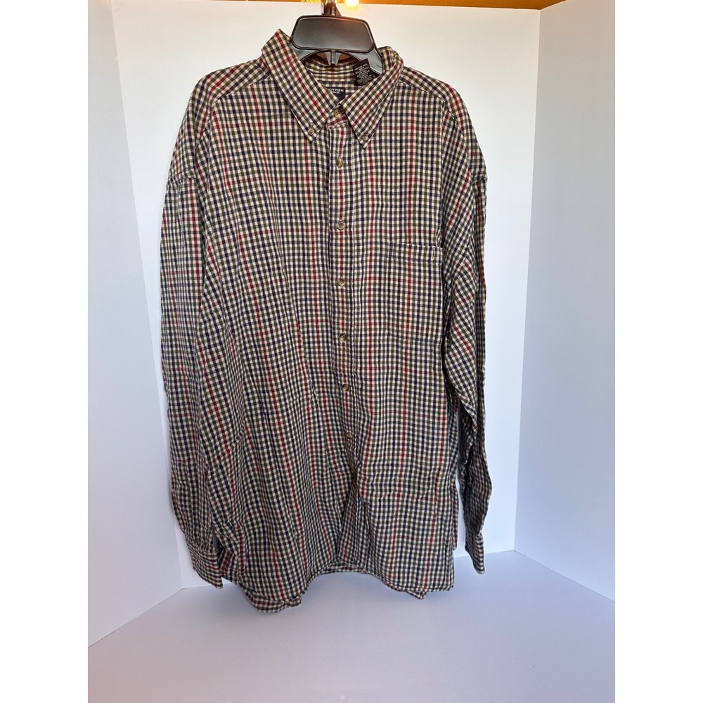 Roundtree & Yorke Big Man 2X‎ Plaid Flannel Shirt Button Down Long Sleeve